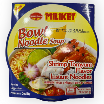 Лапша б/п со вкусом Том Яму с креветками боул ТМ Miliket 75г 100104 фото