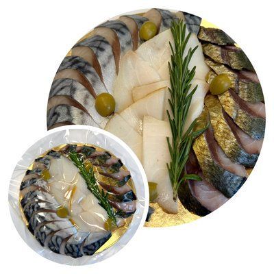 Тарілка рибна "Родинна" 300г (ставрида, масляна, скумбрія)  22547 фото